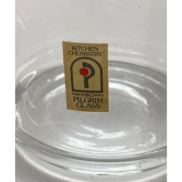 Handblown Pilgrim Glass Kitchen Chemistry Cup & Canister Set Cork Lid - Picture 5 of 9